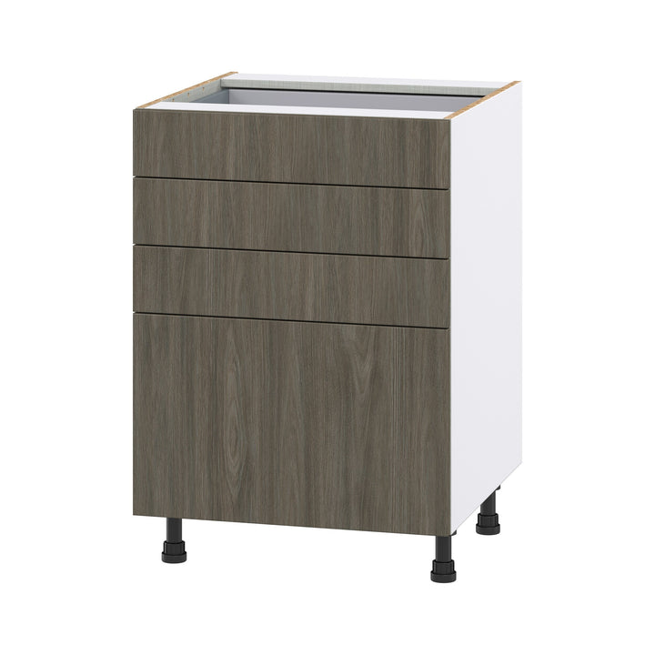 Hugo&Borg Savane 24-in W x 34.5-in H x 24-in D Textmel 4-Drawer Base Fully Assembled Cabinet (Flat Panel Style)