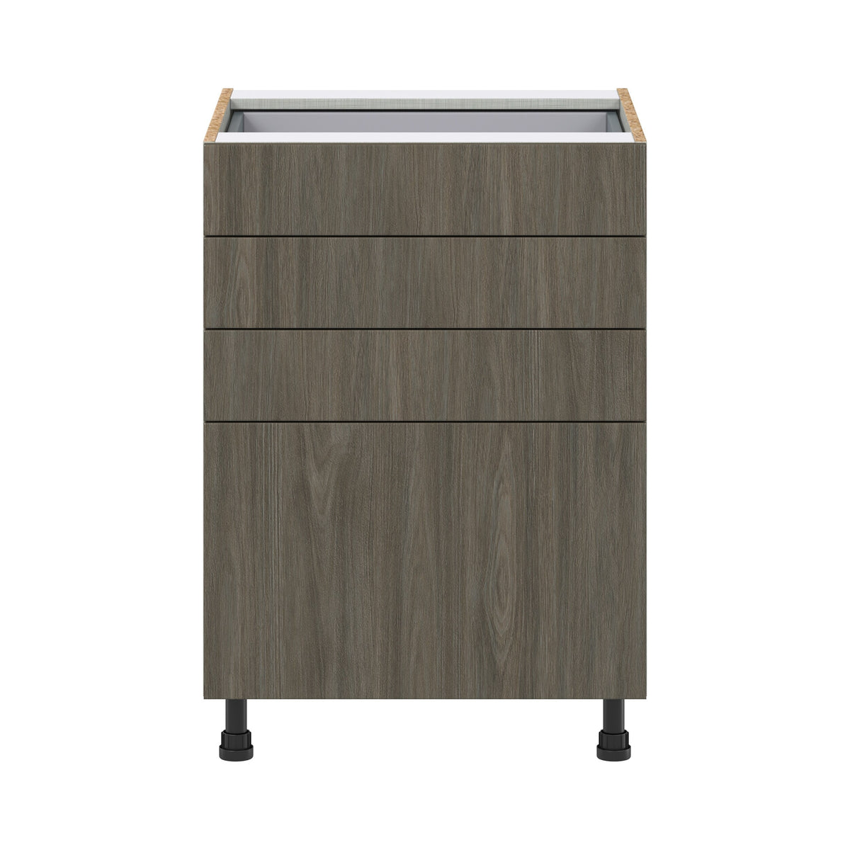 Hugo&Borg Savane 24-in W x 34.5-in H x 24-in D Textmel 4-Drawer Base Fully Assembled Cabinet (Flat Panel Style)