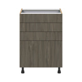 Hugo&Borg Savane 24-in W x 34.5-in H x 24-in D Textmel 4-Drawer Base Fully Assembled Cabinet (Flat Panel Style)
