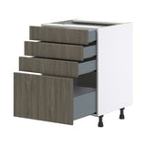 Hugo&Borg Savane 24-in W x 34.5-in H x 24-in D Textmel 4-Drawer Base Fully Assembled Cabinet (Flat Panel Style)