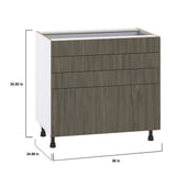Hugo&Borg Savane 36-in W x 34.5-in H x 24-in D Textmel 4-Drawer Base Fully Assembled Cabinet (Flat Panel Style)
