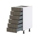 Hugo&Borg Savane 15-in W x 34.5-in H x 24-in D Textmel 6-Drawer Base Fully Assembled Cabinet (Flat Panel Style)
