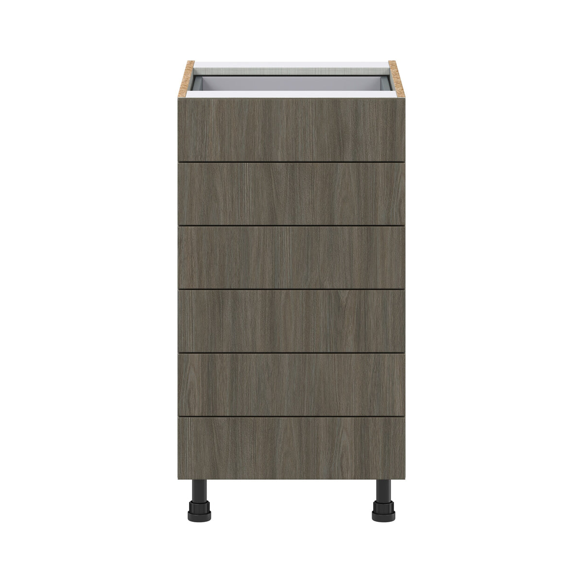 Hugo&Borg Savane 18-in W x 34.5-in H x 24-in D Textmel 6-Drawer Base Fully Assembled Cabinet (Flat Panel Style)