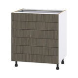 Hugo&Borg Savane 30-in W x 34.5-in H x 24-in D Textmel 6-Drawer Base Fully Assembled Cabinet (Flat Panel Style)