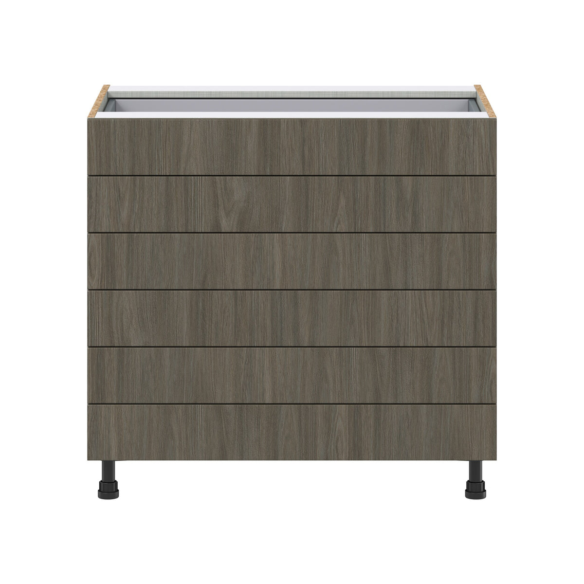 Hugo&Borg Savane 36-in W x 34.5-in H x 24-in D Textmel 6-Drawer Base Fully Assembled Cabinet (Flat Panel Style)