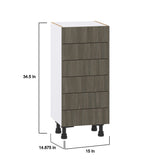 Hugo&Borg Savane 15-in W x 34.5-in H x 14-in D Textmel 6-Drawer Base Fully Assembled Cabinet (Flat Panel Style)