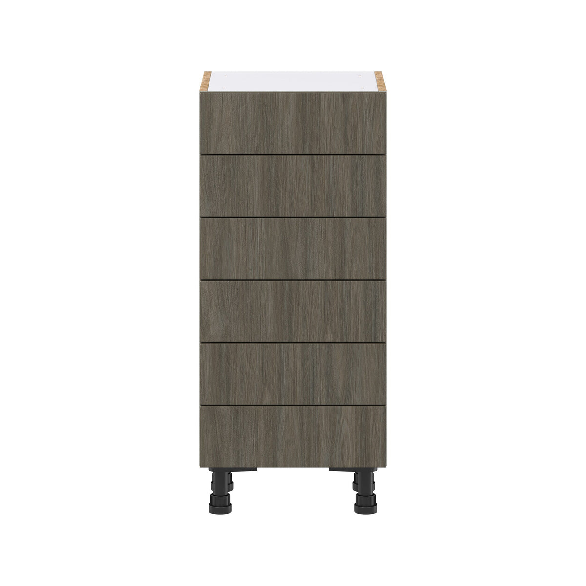 Hugo&Borg Savane 15-in W x 34.5-in H x 14-in D Textmel 6-Drawer Base Fully Assembled Cabinet (Flat Panel Style)