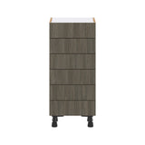 Hugo&Borg Savane 15-in W x 34.5-in H x 14-in D Textmel 6-Drawer Base Fully Assembled Cabinet (Flat Panel Style)