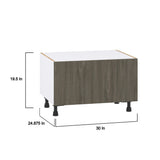 Hugo&Borg Savane 30-in W x 19.5-in H x 24-in D Textmel 1-Drawer Base Fully Assembled Cabinet (Flat Panel Style)