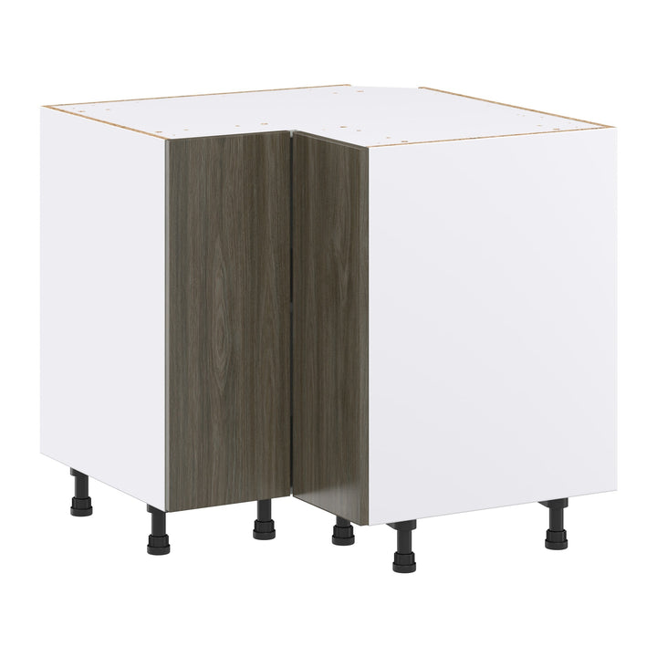 Hugo&Borg Savane 36-in W x 34.5-in H x 36-in D Textmel L-shaped Corner Base Fully Assembled Cabinet (Flat Panel Slab Style)
