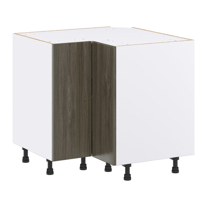 Hugo&Borg Savane 36-in W x 34.5-in H x 36-in D Textmel Lazy Susan Corner Base Fully Assembled Cabinet (Flat Panel Slab Style)