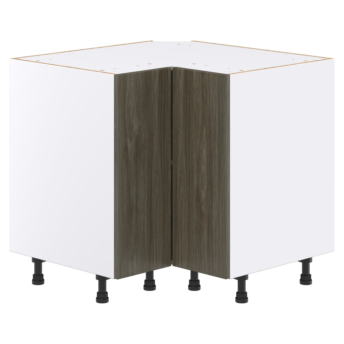 Hugo&Borg Savane 36-in W x 34.5-in H x 36-in D Textmel Lazy Susan Corner Base Fully Assembled Cabinet (Flat Panel Slab Style)