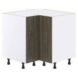 Hugo&Borg Savane 36-in W x 34.5-in H x 36-in D Textmel Lazy Susan Corner Base Fully Assembled Cabinet (Flat Panel Slab Style)