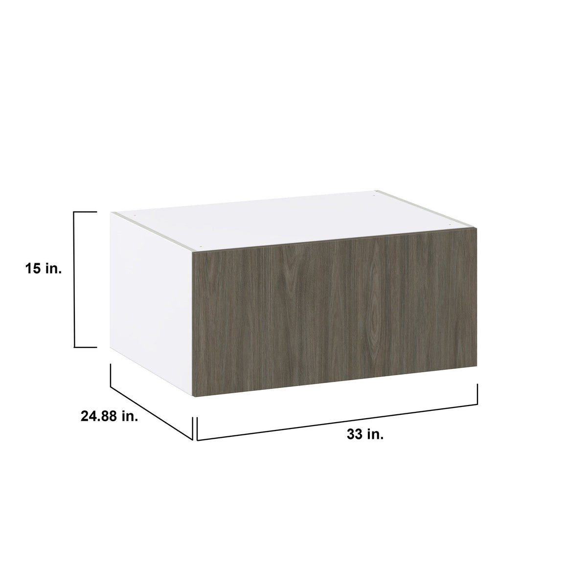Hugo&Borg Savane 33-in W x 15-in H x 24-in D Textmel Wall Fully Assembled Cabinet (Flat Panel Slab Door Style)
