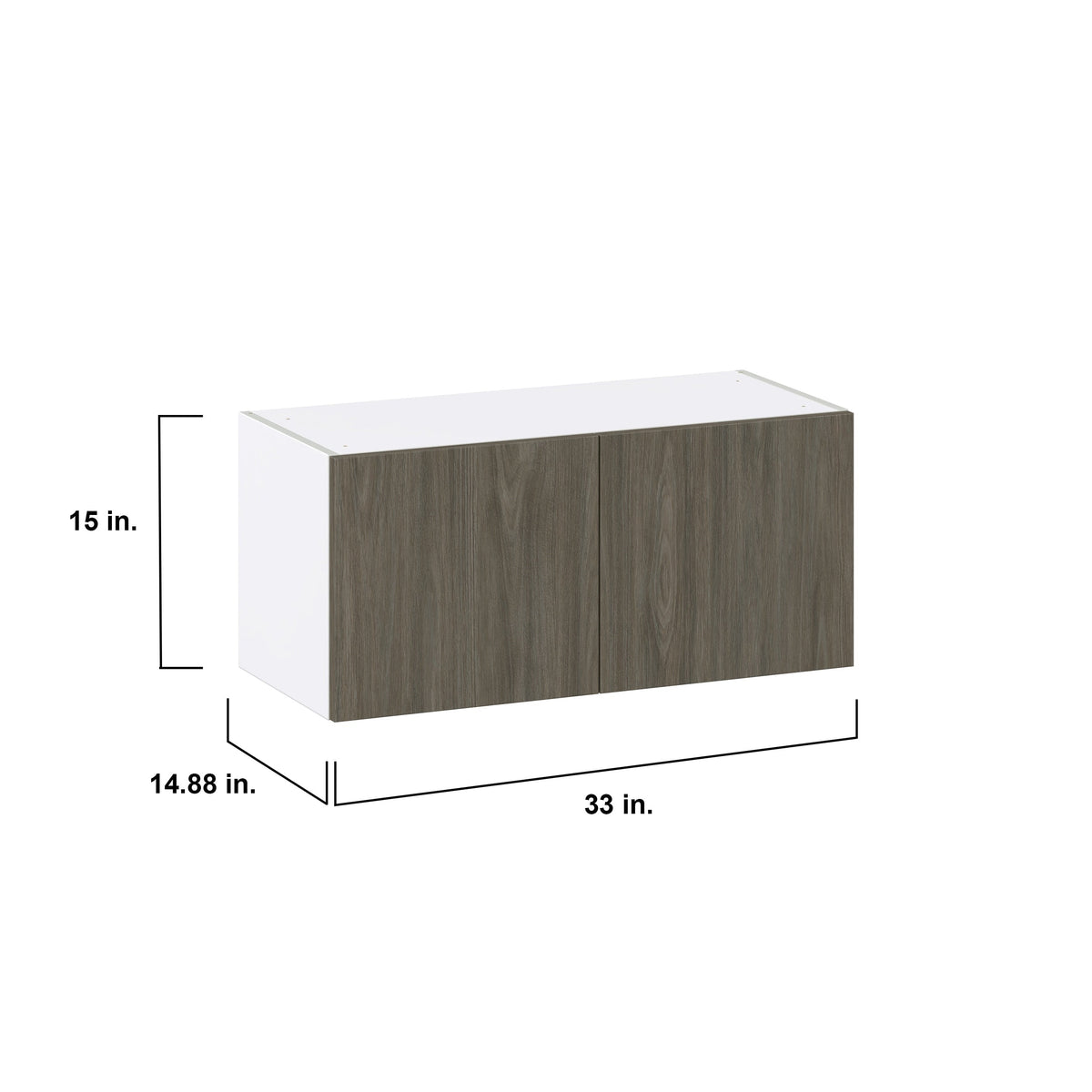 Hugo&Borg Savane 33-in W x 15-in H x 14-in D Textmel Wall Fully Assembled Cabinet (Flat Panel Slab Door Style)
