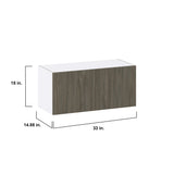 Hugo&Borg Savane 33-in W x 15-in H x 14-in D Textmel Wall Fully Assembled Cabinet (Flat Panel Slab Door Style)