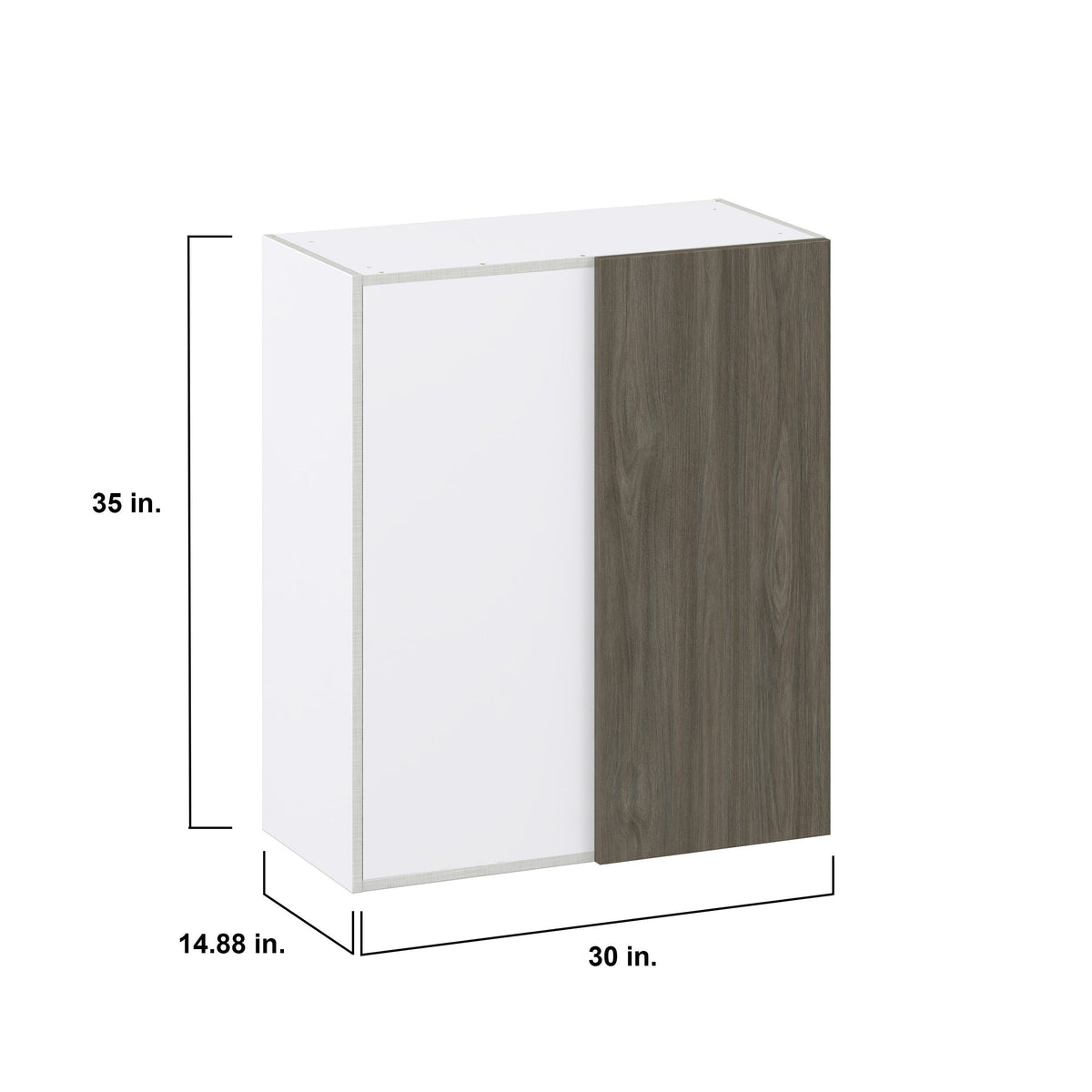 Hugo&Borg Savane 30-in W x 35-in H x 14-in D Textmel Wall Fully Assembled Cabinet (Flat Panel Slab Door Style)