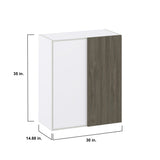 Hugo&Borg Savane 30-in W x 35-in H x 14-in D Textmel Wall Fully Assembled Cabinet (Flat Panel Slab Door Style)