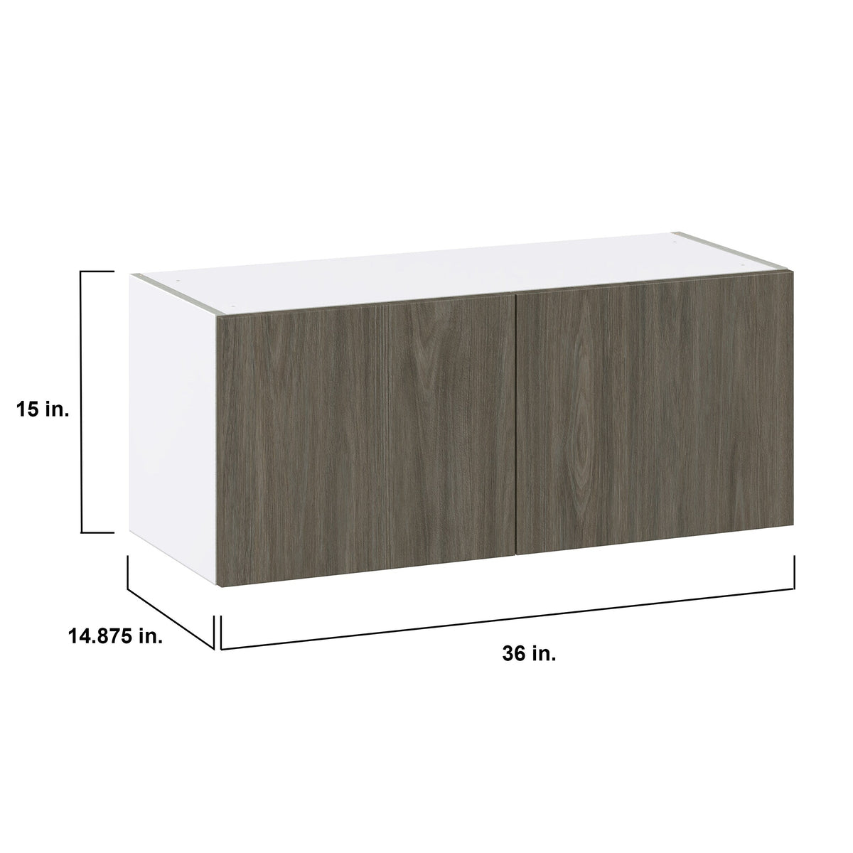Hugo&Borg Savane 36-in W x 15-in H x 14-in D Textmel Wall Fully Assembled Cabinet (Flat Panel Slab Door Style)