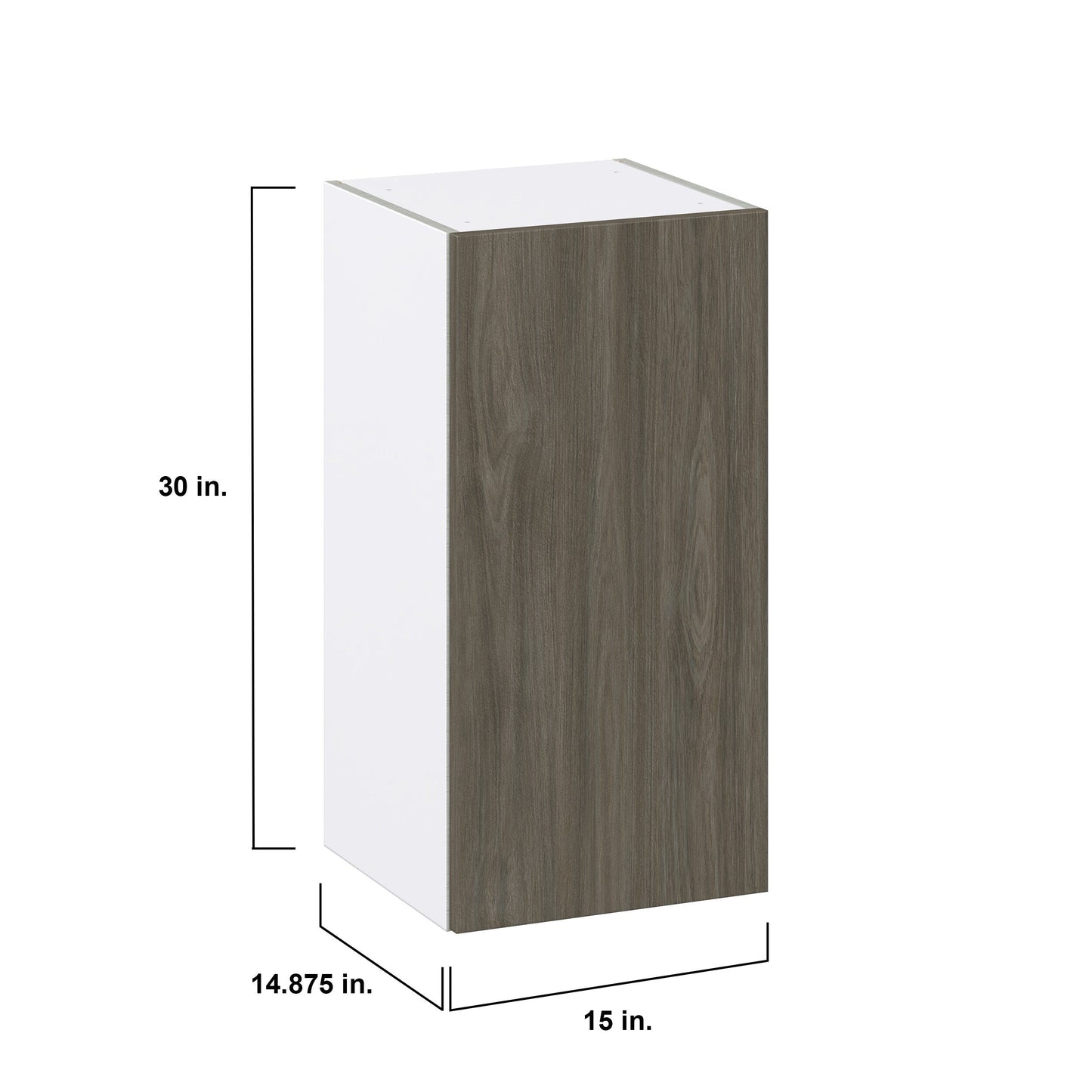 Hugo&Borg Savane 15-in W x 30-in H x 14-in D Textmel Wall Fully Assembled Cabinet (Flat Panel Slab Door Style)