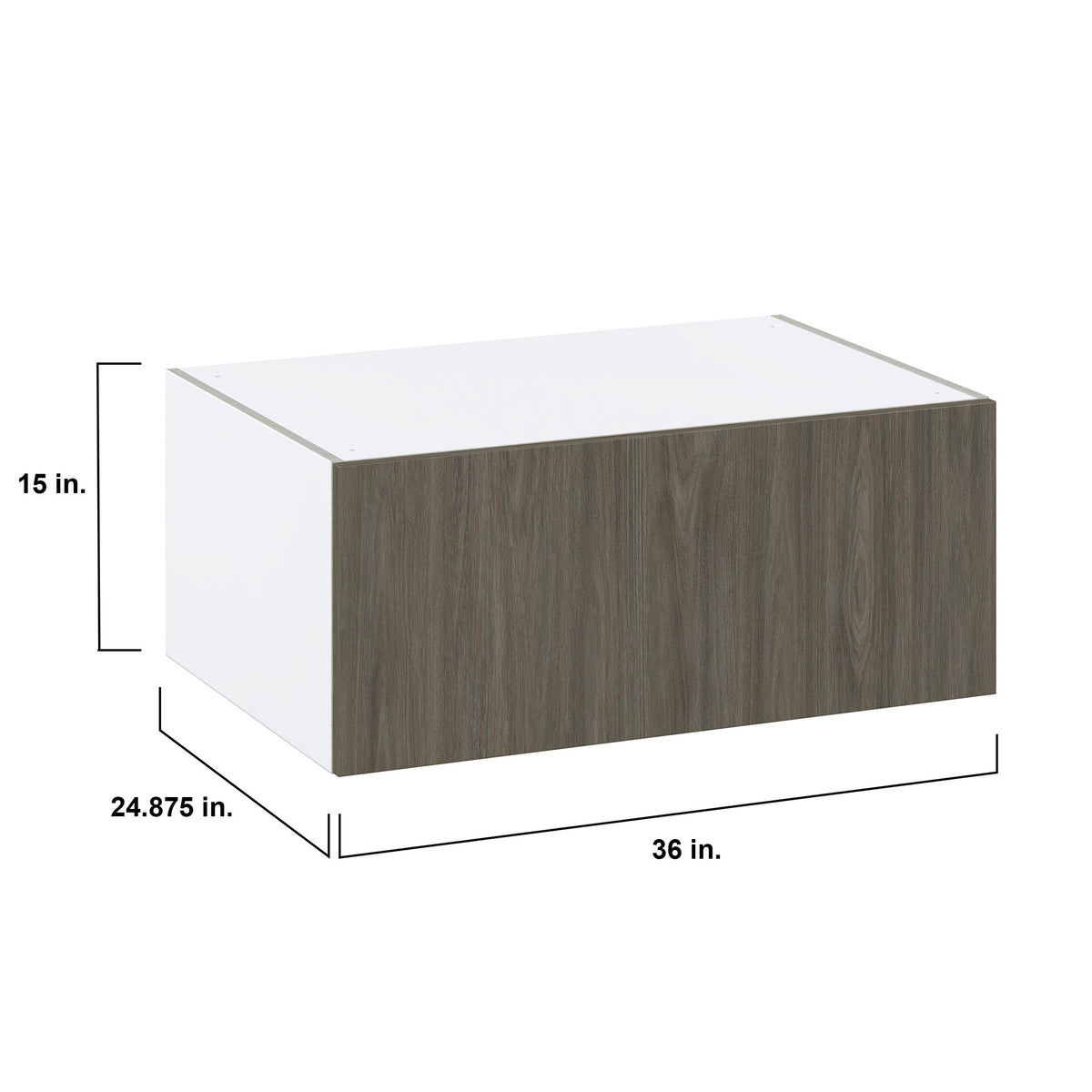 Hugo&Borg Savane 36-in W x 15-in H x 24-in D Textmel Wall Fully Assembled Cabinet (Flat Panel Slab Door Style)