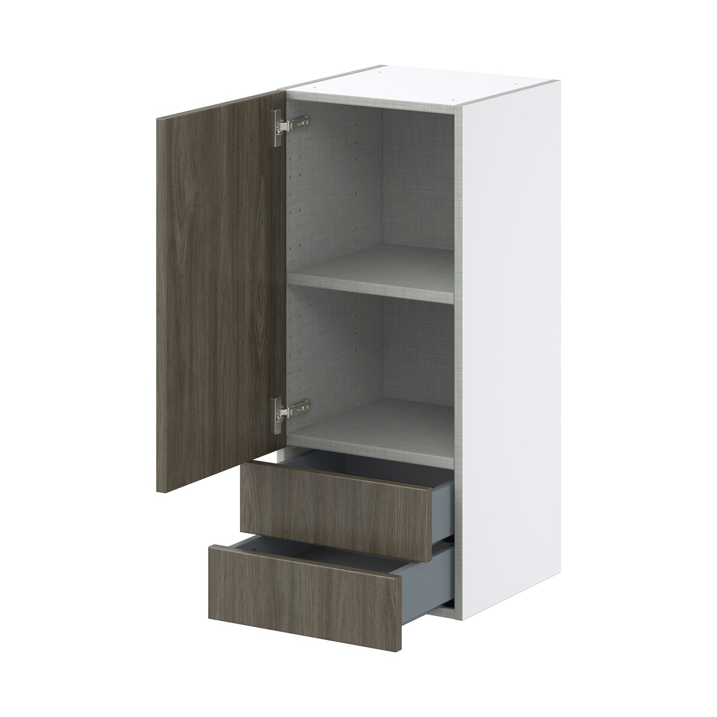 Hugo&Borg Savane 15-in W x 35-in H x 14-in D Textmel 2-Drawers Wall Fully Assembled Cabinet (Flat Panel Slab Style)