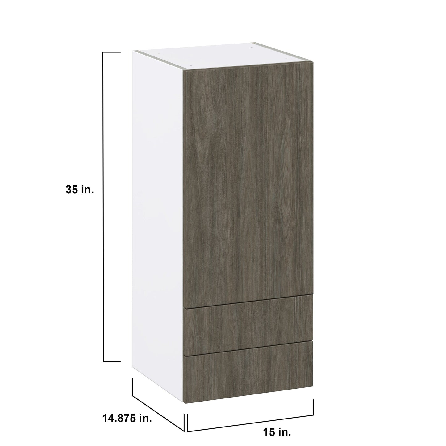 Hugo&Borg Savane 15-in W x 35-in H x 14-in D Textmel 2-Drawers Wall Fully Assembled Cabinet (Flat Panel Slab Style)