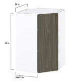 Hugo&Borg Savane 24-in W x 35-in H x 14-in D Textmel Diagonal Corner Wall Fully Assembled Cabinet (Flat Panel Slab Style)