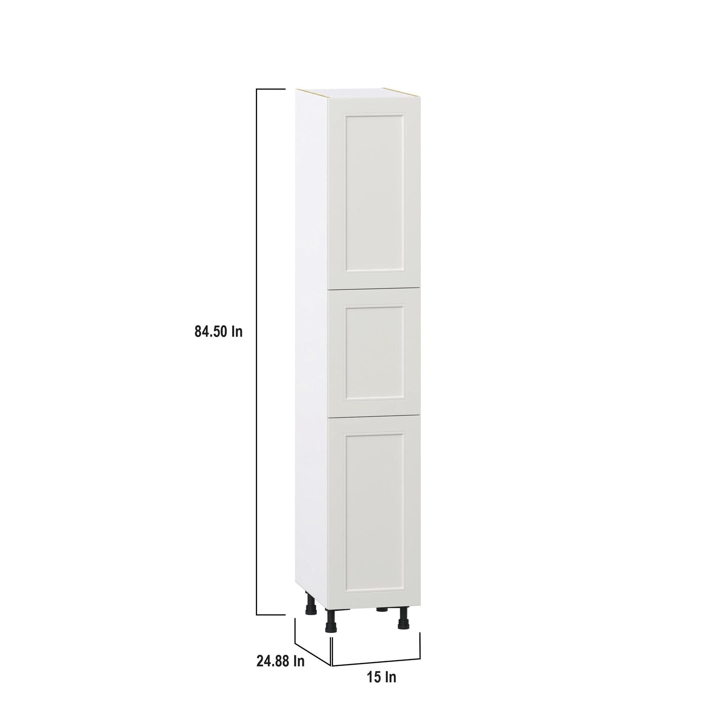Hugo&Borg Belcourt 15-in W x 84.5-in H x 24-in D Gray Painted Pantry Fully Assembled Cabinet (Recessed Panel Shaker Door Style)