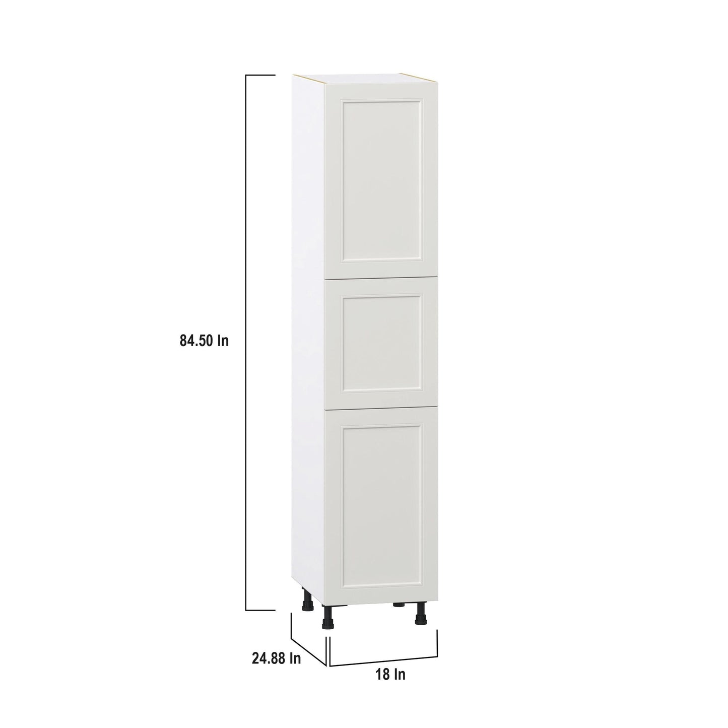 Hugo&Borg Belcourt 18-in W x 84.5-in H x 24-in D Gray Painted Pantry Fully Assembled Cabinet (Recessed Panel Shaker Door Style)