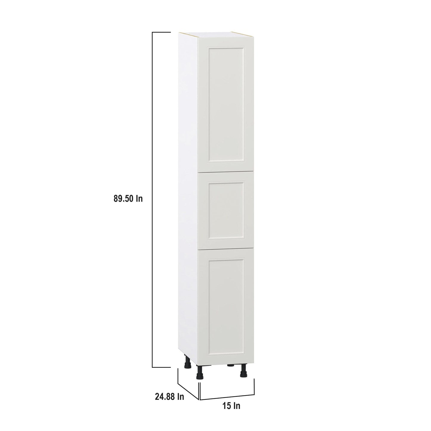 Hugo&Borg Belcourt 15-in W x 89.5-in H x 24-in D Gray Painted Pantry Fully Assembled Cabinet (Recessed Panel Shaker Door Style)