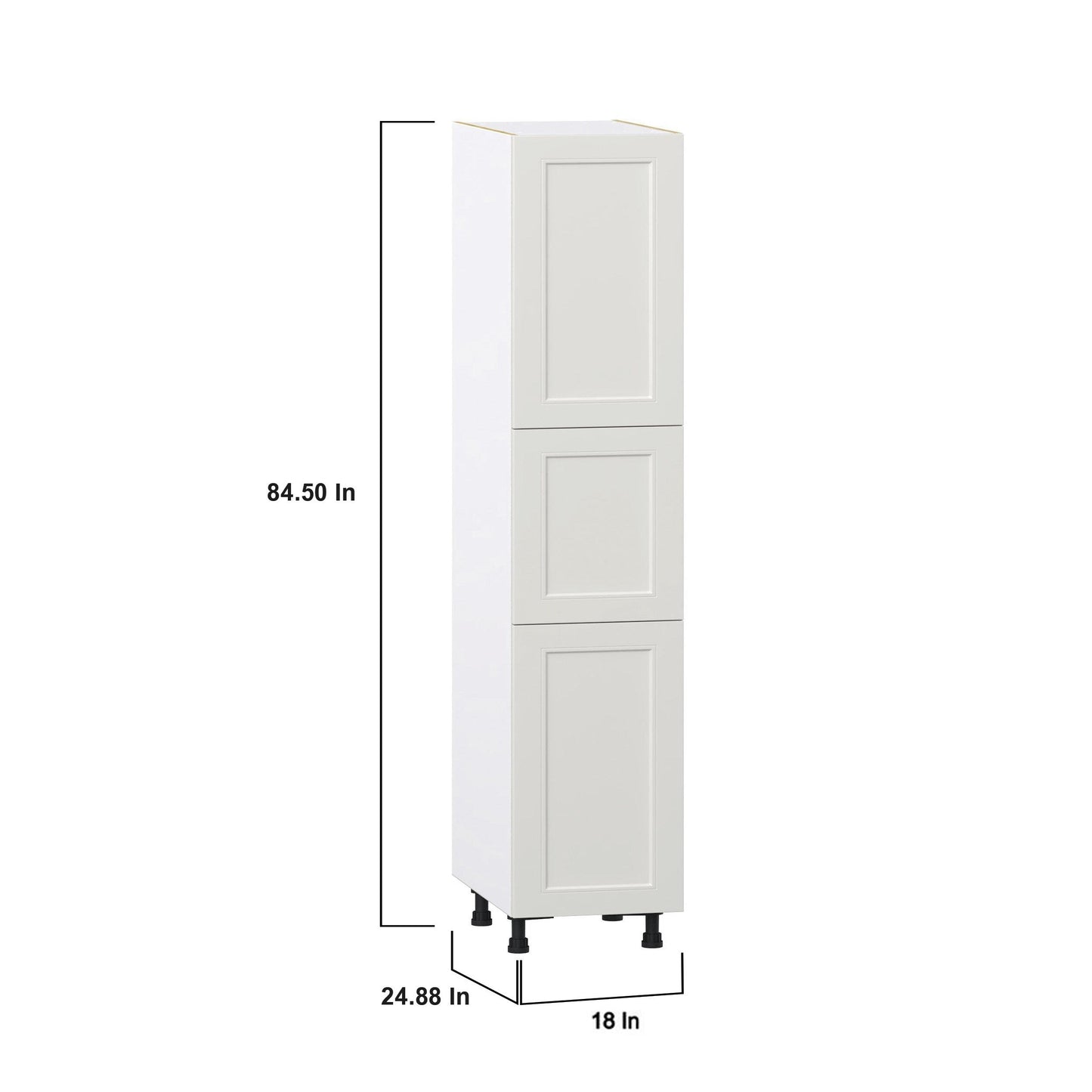 Hugo&Borg Belcourt 18-in W x 89.5-in H x 24-in D Gray Painted Pantry Fully Assembled Cabinet (Recessed Panel Shaker Door Style)