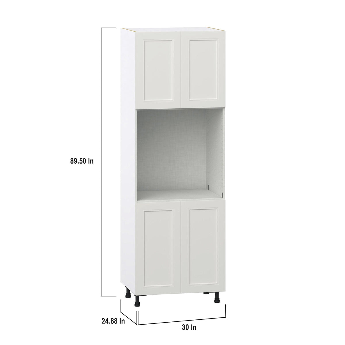 Hugo&Borg Belcourt 30-in W x 89.5-in H x 24-in D Gray Painted Single Oven Pantry Fully Assembled Cabinet (Recessed Panel Shaker Style)