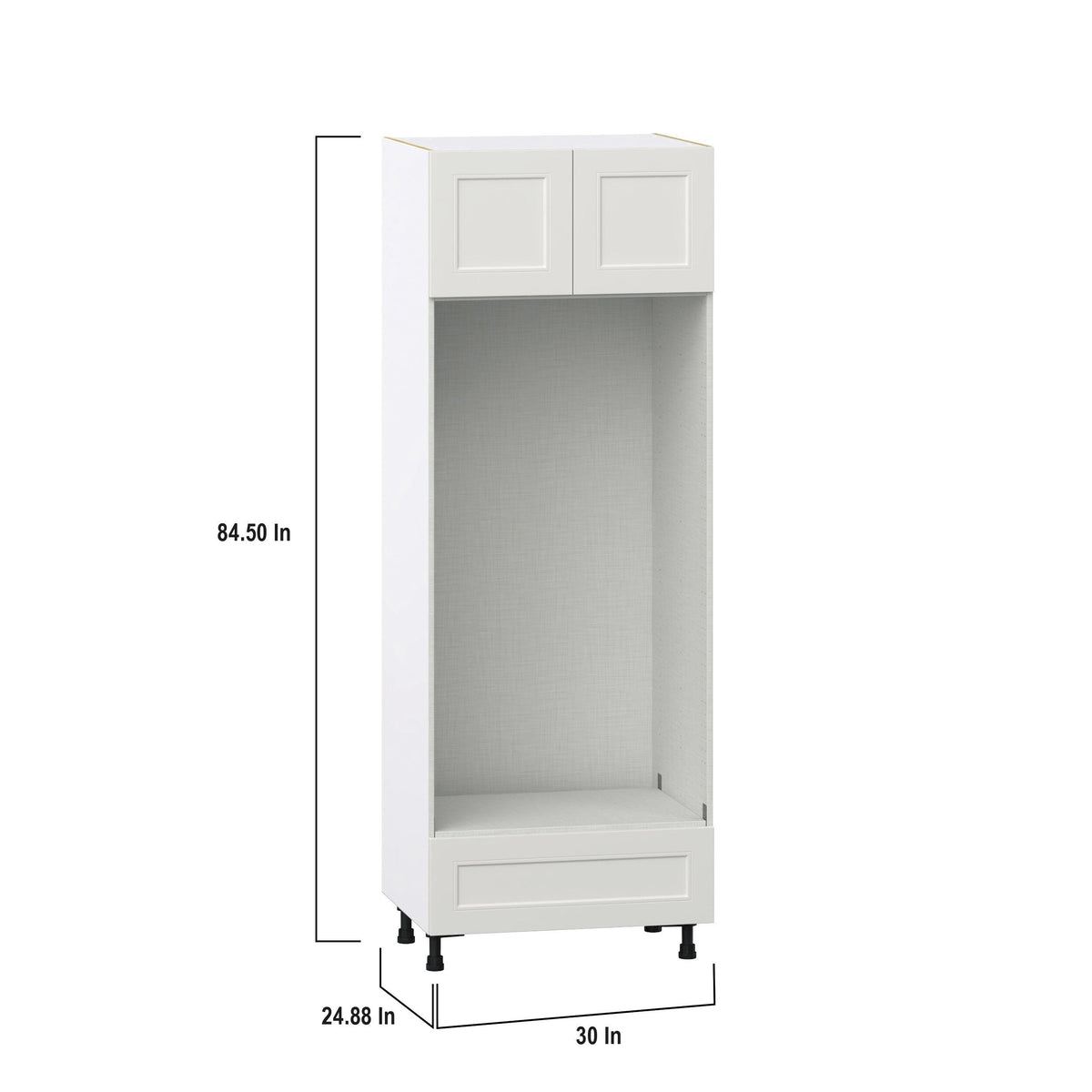 Hugo&Borg Belcourt 30-in W x 84.5-in H x 24-in D Gray Painted 1-Drawer Single or Double Oven Pantry Fully Assembled Cabinet (Recessed Panel Shaker Style)