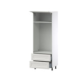 Hugo&Borg Belcourt 30-in W x 84.5-in H x 24-in D Gray Painted 2-Drawers Microwave Pantry Fully Assembled Cabinet (Recessed Panel Shaker Style)