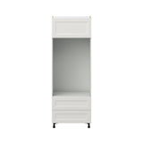 Hugo&Borg Belcourt 30-in W x 84.5-in H x 24-in D Gray Painted 2-Drawers Microwave Pantry Fully Assembled Cabinet (Recessed Panel Shaker Style)