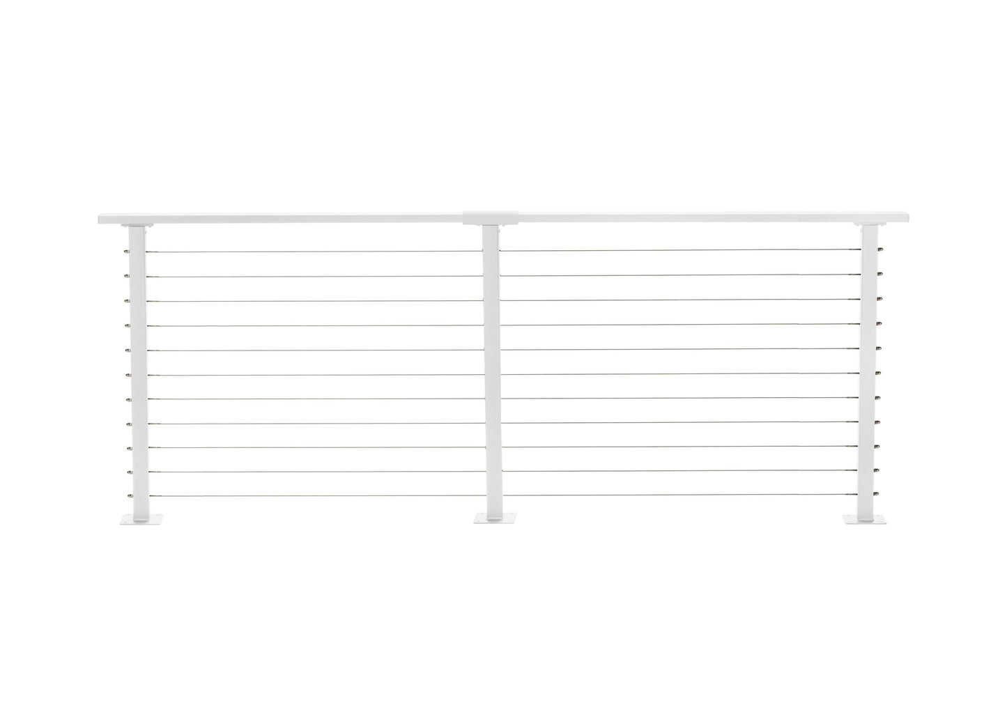 CityPost Deck Mount White Steel Deck Cable Rail Kit