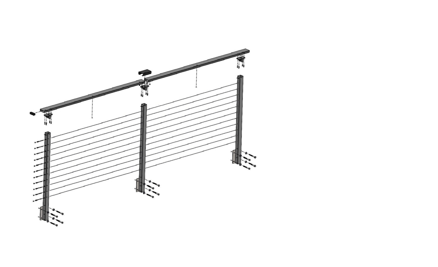 CityPost Face Mount x 42-in Bronze Steel Deck Cable Rail Kit