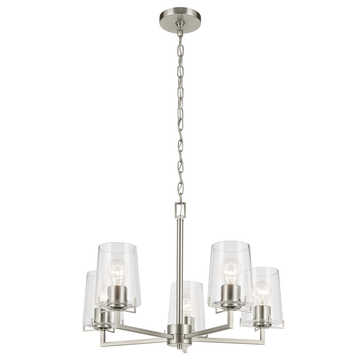 Kichler Birk 5-Light Brushed Nickel Farmhouse Chandelier