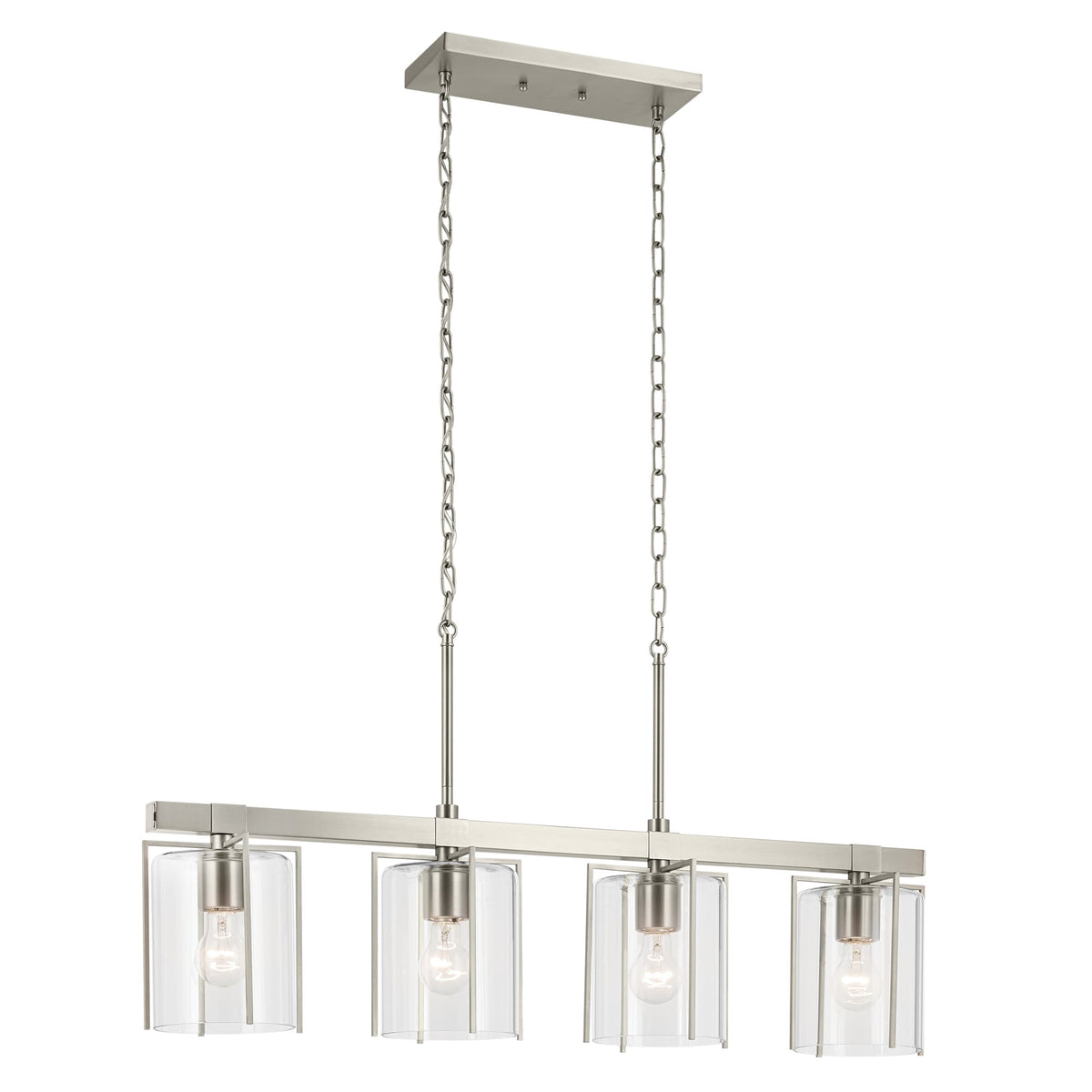 Kichler Birk 4-Light Brushed Nickel Farmhouse Chandelier
