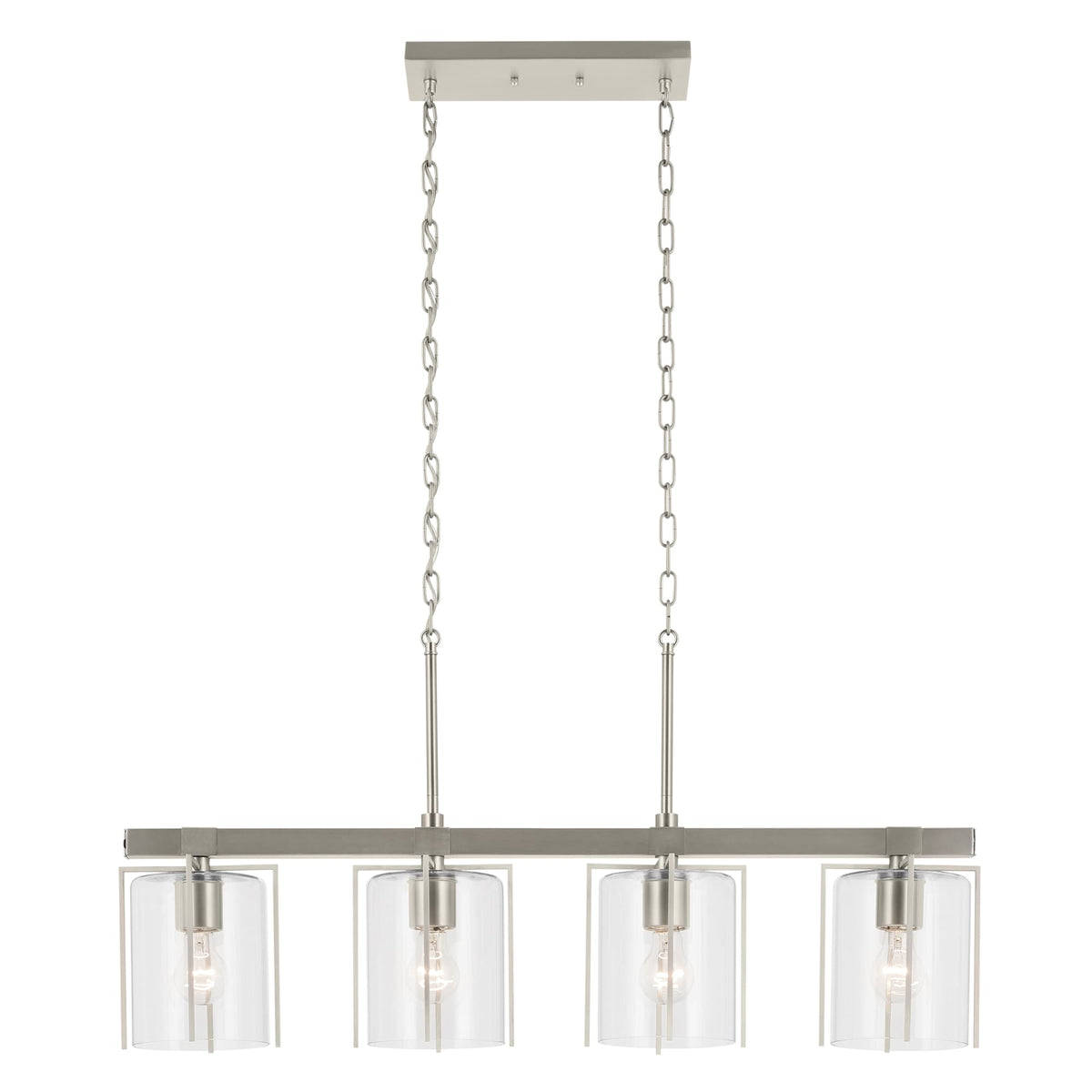 Kichler Birk 4-Light Brushed Nickel Farmhouse Chandelier