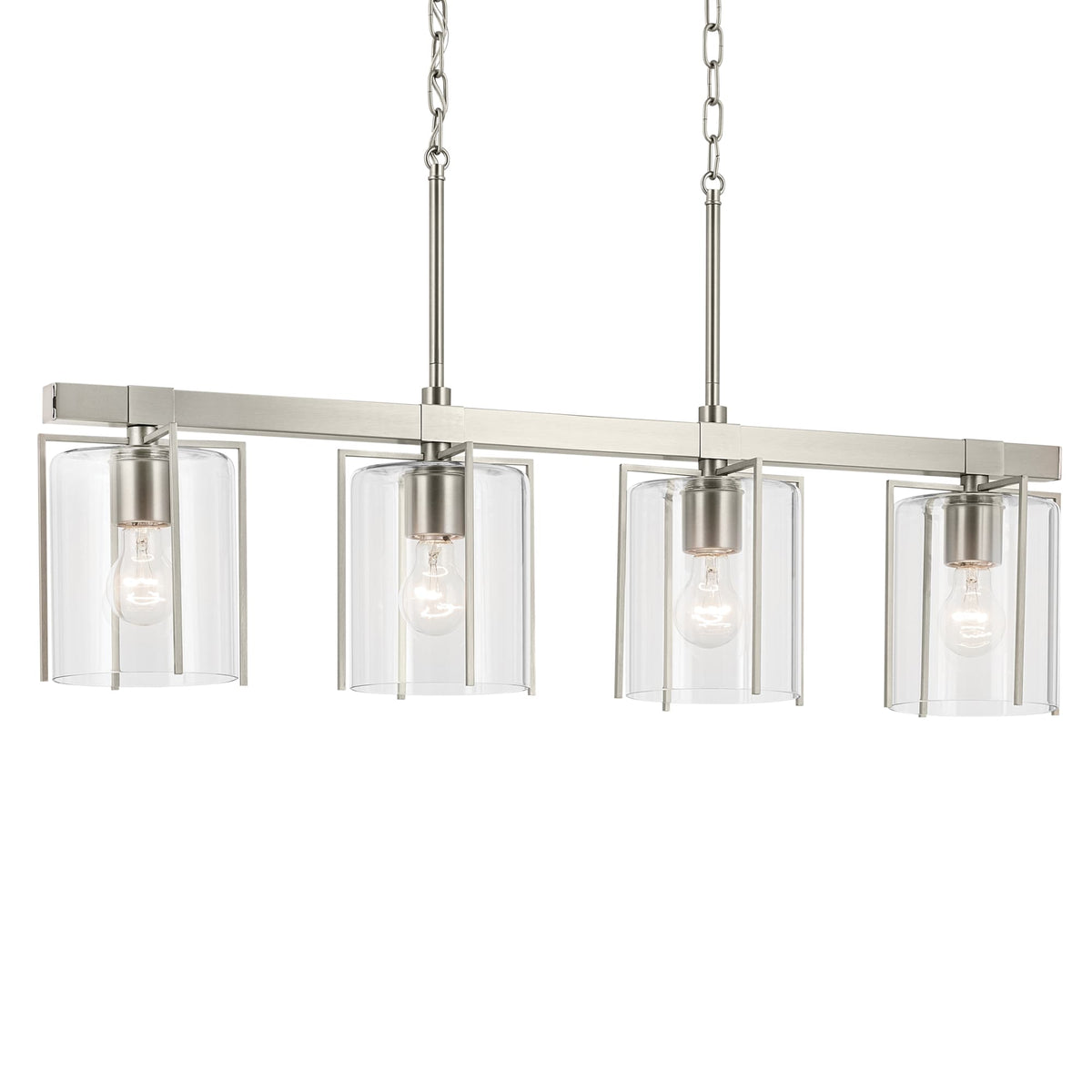 Kichler Birk 4-Light Brushed Nickel Farmhouse Chandelier