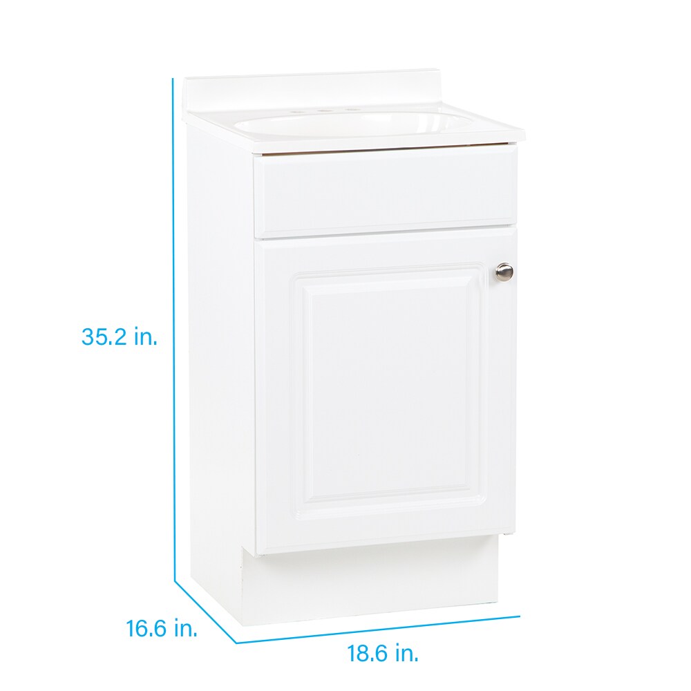 Project Source 18.6-in White Single Sink Bathroom Vanity with White Cultured Marble Top