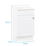 Project Source 18.6-in White Single Sink Bathroom Vanity with White Cultured Marble Top