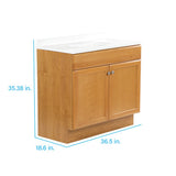 Project Source 36.5-in Golden Single Sink Bathroom Vanity with White Cultured Marble Top