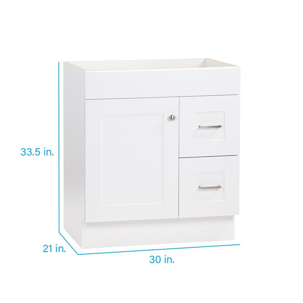 Project Source 30-in White Bathroom Vanity Cabinet