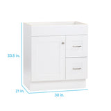 Project Source 30-in White Bathroom Vanity Cabinet