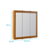 Project Source 24.25-in x 24-in Surface Mount Oak Mirrored Medicine Cabinet