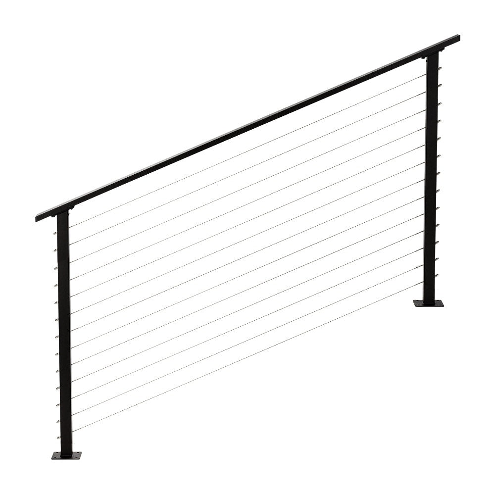 CityPost Stair Deck Mount 6-ft x 42-in Black Steel Deck Cable Rail Kit