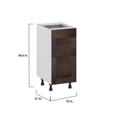 Hugo&Borg 15-in W x 34.5-in H x 21-in D Wood 3-Drawer Base Fully Assembled Cabinet (Recessed Panel Style)